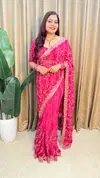 Tew Pure Georgette Lehriya Print Saree Exporters In India